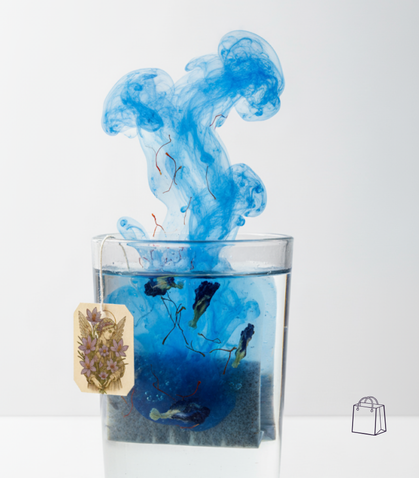 BLUE TEA BLEND - butterfly pea flower + saffron ( 20 bags )