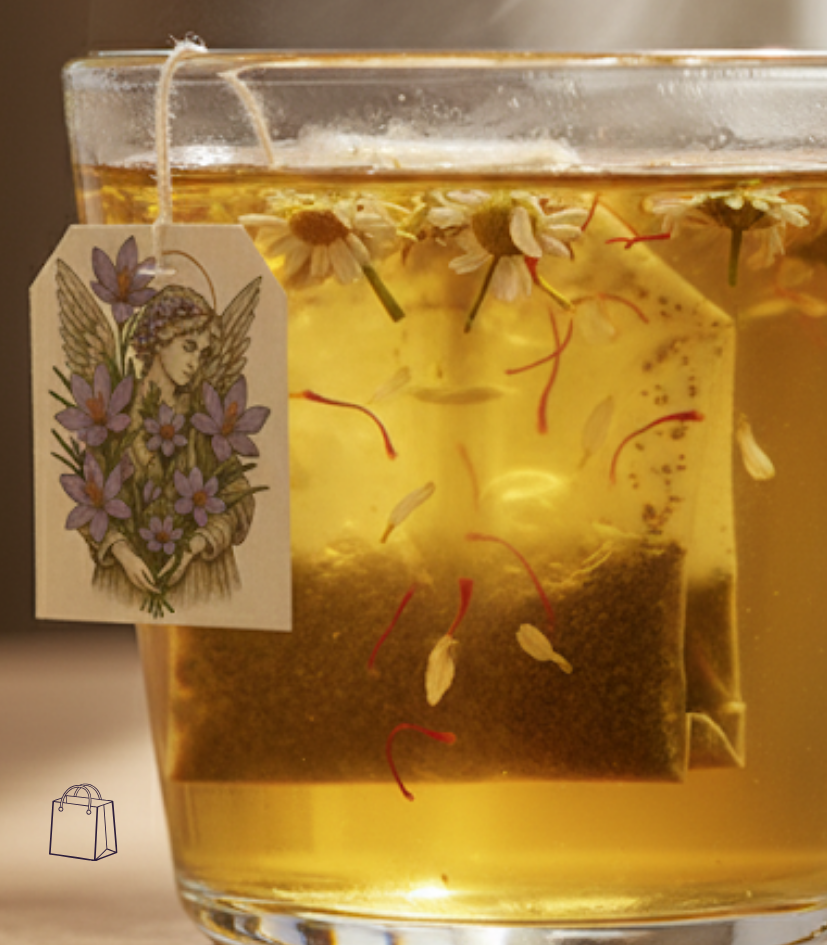 YELLOW TEA BLEND - chamomile flower + saffron ( 20 bags )