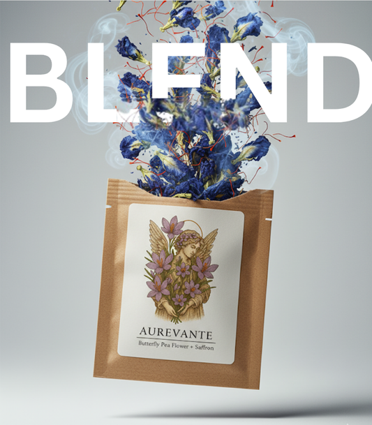 BLUE TEA BLEND - butterfly pea flower + saffron ( 20 bags )