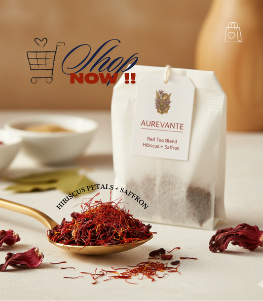 RED TEA BLEND - hibiscus petals + saffron ( 20 bags )