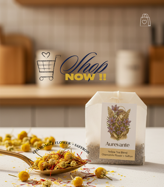 YELLOW TEA BLEND - chamomile flower + saffron ( 20 bags )